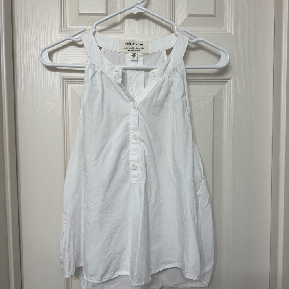 Cloth & Stone White Sleeveless Relaxed Tank Top